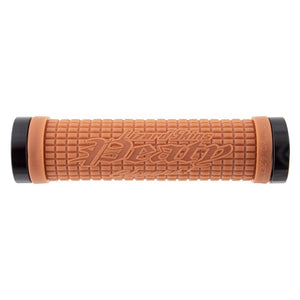 Lizard Skins Grips Lizard skins Peaty Lock On Gum w/ Black Clamps 130mm Dual Lock On