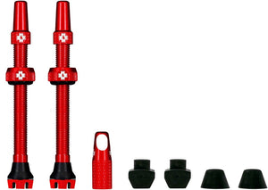 Muc-Off Tubeless Valves Muc-Off V2 Tubeless Valve Kit - Red 60mm Pair