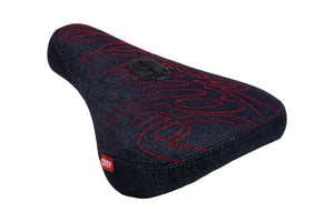 Odyssey BMX Odyssey Big Stitch Fat Seat (Denim with Red)