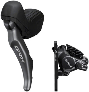 Shimano Brake/Shift Lever - Drop Bar Shimano GRX ST-RX820 Shift/Brake Lever BR-RX820 Hydraulic Disc Brake Caliper - Left/Front 2x Flat Mount Caliper BLK