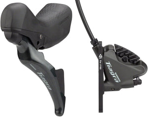 Shimano Brake/Shift Lever - Drop Bar Shimano Tiagra ST-4725/BR-4770 Mechanical Shift/Hydraulic Brake Lever Caliper - Front Flat Mount Finned Resin Pads BLK