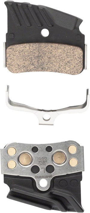 Shimano Disc Brake Pads Shimano N04C-MF Disc Brake Pads Springs - Metal Compound Finned Alloy Stainless Steel Back Plate One Pair