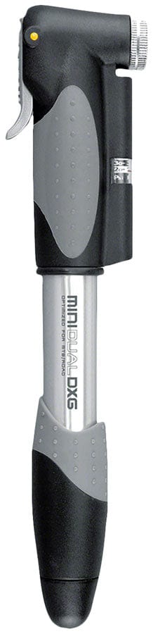 Topeak Frame Pump Topeak Mini Dual DXG Mini Pump- 140psi With Gauge Silver/Black