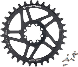 Wolf Tooth Chainrings Wolf Tooth Direct Mount Chainring - 34t SRAM Direct Mount Drop-Stop B For SRAM 8-Bolt Cranksets 3mm Offset BLK