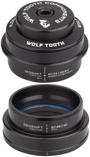 Wolf Tooth Headsets Wolf Tooth GeoShift Performance Angle Headset - 2 Deg Short EC44/EC49 Black