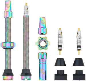 Wolf Tooth Tubeless Valves Wolf Tooth Tubeless Valve Stem Kit - 60 mm Rainbow